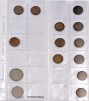 Vegyes: 58db-os fémpénz tétel berakólapokon, közte Svédország 1967U 1K Ag "VI. Gusztáv" T:...