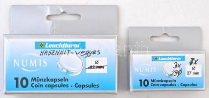 ~130db használt, jó állapotú érmetartó kapszula, több klf méretben