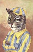 Cat, art postcard, B.K.W.I. No. 392-4.