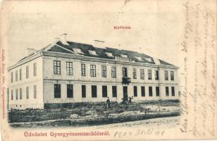 Gyergyószentmiklós, Gheorgheni; Kórház, kiadja Kricsa Péter / hospital  (fa)