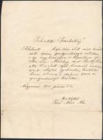 1906 Nagyvárad, Cukrász iparigazolvány kiállítására vonatkozó kérelme, okmánybélyeggel