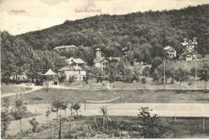 Szovátafürdő, Sovata; Nyaralók, teniszpálya, kiadja Schuster Emil / villas, tennis court (EK)