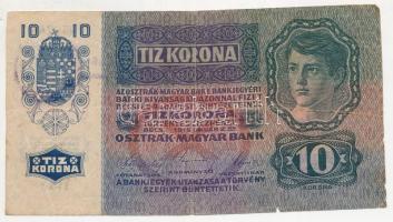 1915. 10K hamis szerb felülbélyegzéssel és bélyeggel (fake overprint) T:III kis szakadás