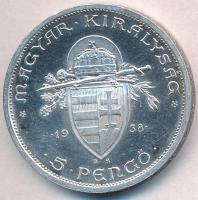 1938. 5P Ag "Szent István" T:1-,2 kis patina
Adamo P8.1