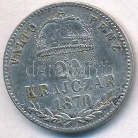 1870KB 20kr "Váltó Pénz" Ag T:2