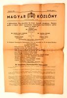 1945 Debrecen, A Magyar Közlöny hivatalos lap 1. száma, az ideiglenes nemzetgyűlés megalakulásáról, 8p