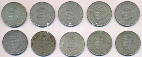 1947. 5Ft Ag "Kossuth" (10x) T:2,2- patina
Adamo F8.1