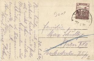 1930 Sopron, Széchenyi tér télen havazás közben, Lobenwein H. fényképész, photo