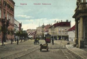 Sopron, Várkerület, villamos, Piri Dániel kiadása + Rekonvaleszentenabteilung k.k. Lgw. Inft. Rgt. Jicin No. 11. (EK)