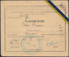 1941 Bp., "Északpestvármegyei Gyümölcs- és Szőlőtermelők Egyesületének" tagsági jegye