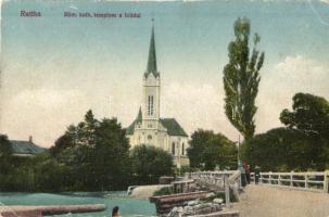 Ruttka, Vrútky; Római katolikus templom a híddal / Roman Catholic church, bridge  (EK)