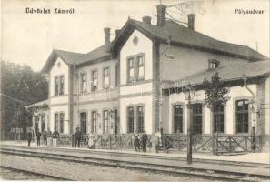 Zám, Sameschdorf; vasútállomás / railway station  (Rb)