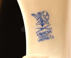 Kalocsai porcelán cipőcske, kézzel festett, jelzett, hibátlan, h:10 cm