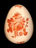 Herendi tojás dobozka, kézzel festett, jelzett, hibátlan, h:6 cm