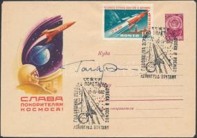 Jurij Alekszejevics Gagarin (1934-1968) orosz űrhajós aláírása emlékborítékon /  Signature of Yuriy Alekszeyevich Gagarin (1934-1968) Russian astronaut on envelope