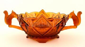 Puncs készlet, formába öntött, apró csorba a nagy tálon, 36×26 cm, d:12 cm (6×)