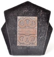 1934. "Magyarország 1934. évi Bridge bajnoksága III. díj" ezüstözött Cu plakett, szövet talpon (40x60mm) T:2 kopott ezüstözés