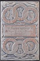 1934. "Magyarország 1934. évi Bridge bajnoksága III. díj" ezüstözött Cu plakett, szövet ta...