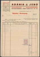 1935, 1938 Pestszenterzsébet, Adáni Jenő Celluloidárugyárának 2 db fejléces számlája, okmánybélyegekkel