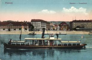 Pozsony, Pressburg, Bratislava; Duna sor, gőzhajó / steamship