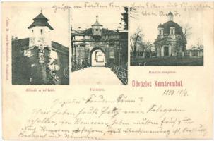 1899 Komárom, Komárno; Kőszűz a várban, Rosália templom, Várkapu, kiadja Czike D. / castle, gate, church