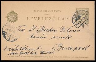 1903 Rosenberg Sándor aradi rabbi héber nyelven írt levelezőlapja Budapestre, Dr. Bacher Vilmos taná...