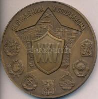 Szovjetunió 1980. "Varsói Szerződés 25. évfordulója" Br emlékérem (75mm) T:2 ph. Soviet Union 1980. "25th Anniversary of Warsaw Pact" Br commemorative medallion (75mm) C:XF edge error