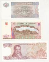 Zimbabwe 1997. 5D + Mianmar 1996. 5K + Görögország 1978. 100D T:I,I-
Zimbabwe 1997. 5 Dollars + Mya...