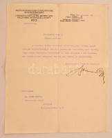 1922 Pécs, A Mezőgazdasági Üzem és Malátagyár Részvénytársaság fejléces levelére írt levél Pekár Mihályhoz