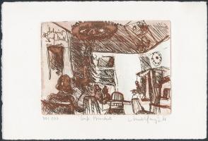 Max jelzéssel: Bécsi kávézok 6 db. Rézkarc, papír, 13×17 cm