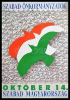 1990 4 db SZDSZ választási plakát, jelzett, ofszet, fölcsavarva, 56×39 cm