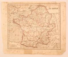 cca 1800 La Gaule, az ősi Gallia térkép, foltos, 23x28 cm.