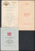 cca 1900-1910 11 db menükártya, nagyrészt angol vacsorákra. Szép szecessziós darabokkal / 11 English...