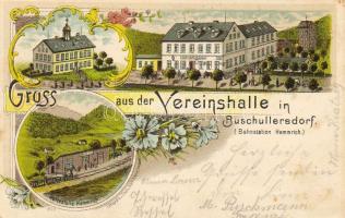 Buschullersdorf Bahnstation C Litho 1900 (fl)