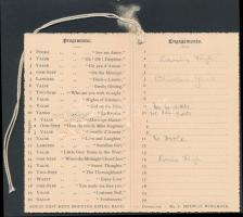 1913 East Kent Hunt Ball dance-program with embossed fox. / Vadászbál táncrendje. Dombornyomott róka