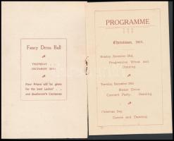 1912 Bournemouth Hydropathic karácsonyi és új évi bálok programja / Program of balls