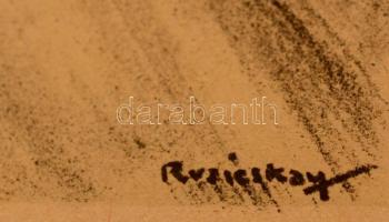 Ruzicskay György (1896-1993): A semmi közepén. Algrafia, papír, jelzett az algrafián, 24×18 cm