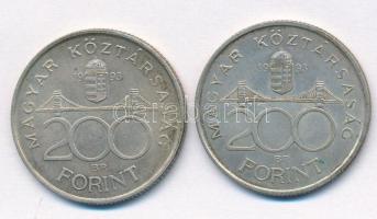 1993. 200Ft Ag "MNB" (2x) T:2