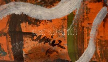 Hincz jelzéssel: Kompozició. Olaj, papír, üvegezett keretben,  63×45 cm