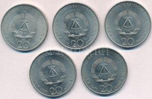 NDK 1971A 20M "Ernst Thälmann" (5x) T:1-,2 GDR 1971A 20 Mark "Ernst Thälmann" (5...