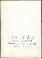 cca 1940-1950 Honthy Hanna(1893-1978) színésznő, fotó Szipál műterméből, hátoldalon pecséttel jelzet...