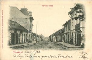 Rozsnyó, Roznava, Roseanu; Berzéti utca, kiadja Pauchly Nándor, Phönix / street, shops