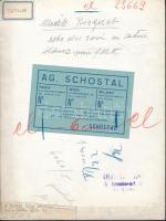 cca 1940 A fiatal lány estélyi ruhája, női divatfotó, a Schostal ügynökség sajtófotója, hátoldalon t...