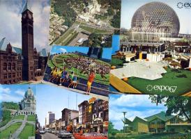 52db USA és kanadai városképes lap, sok légipostával Magyarországra