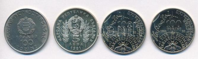 1980. 100Ft Ni "Szovjet-magyar közös űrrepülés" + 1981. 5L Cu-Ni magyar-bolgár közös kiadá...