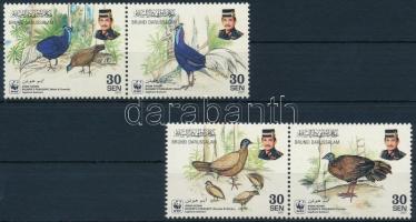 WWF: White-tailed pheasant set in pairs + 4 FDC WWF: Fehér farkú fácán sor párokban + 4 db FDC-n