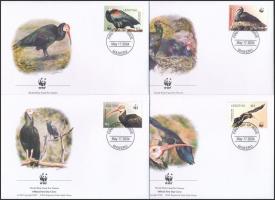 WWF: Déli  tarjvarjú sor párokban 4 db FDC-n, WWF: Southern northern bald ibis set in pairs on 4 FDC