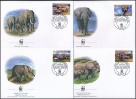 2002 WWF: Afrikai elefánt sor Mi 2393-2396 6 db FDC-n