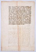 1807 Csepreg mezőváros (Sopron vm.) templomából ellopott tárgyak jegyzéke, nyomtatott hirdetmény, a ...