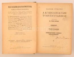 Dr. Térfi Gyula (szerk.): Magyar közigazgatási törvények. Második pótkötet a közigazgatási törvénytá...